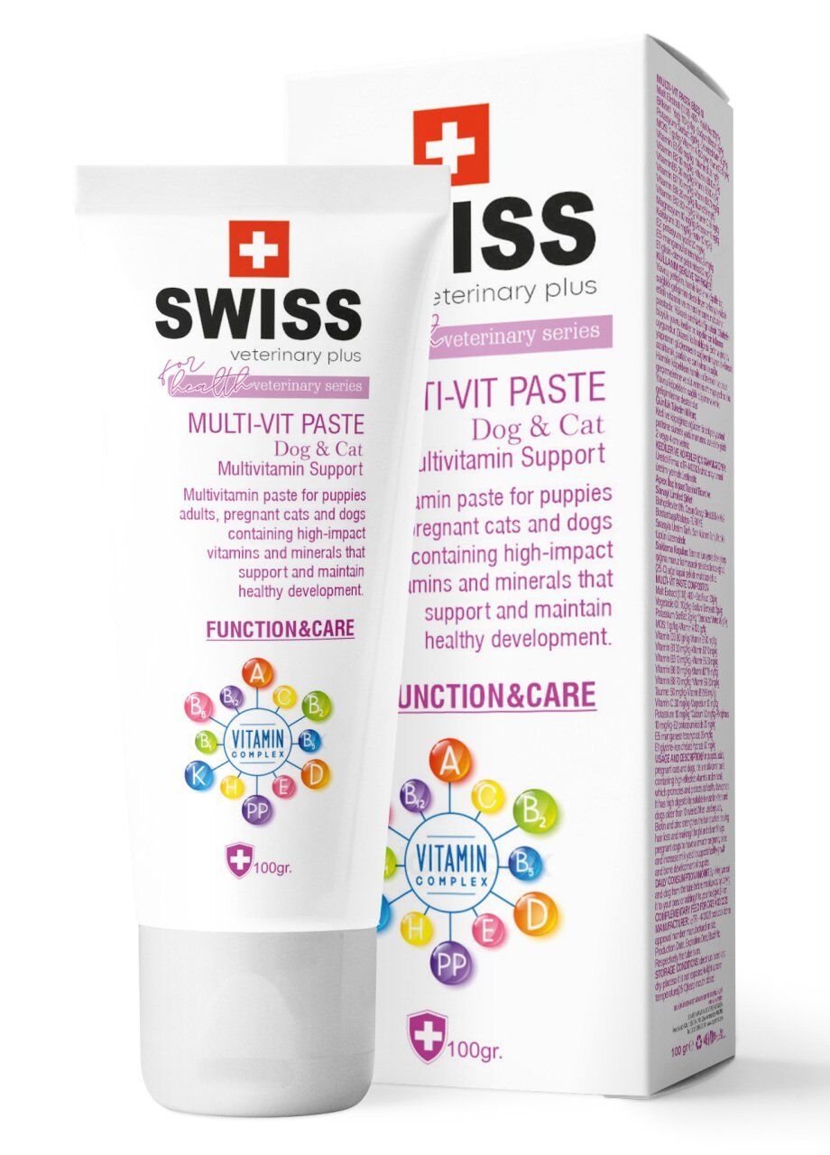 SWISS VETERINARY PLUS CAT-DOG MULTI-VIT PASTE 100 GR
