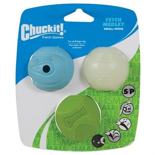 Chuckit! Fetch Medley (Gen 2) Köpek Oyun Topu Seti 3'lü Paket (Küçük Boy)