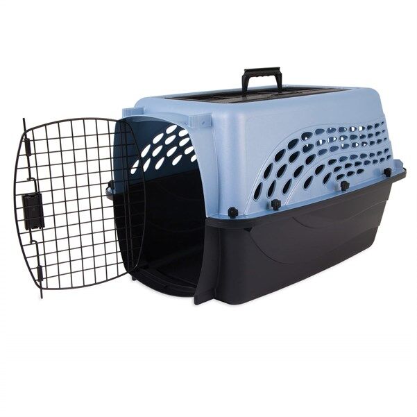 Petmate İki Kapılı Plastik Taşıma Kafesi Gri/Mavi No:3 (61 x 43 x 37cm)