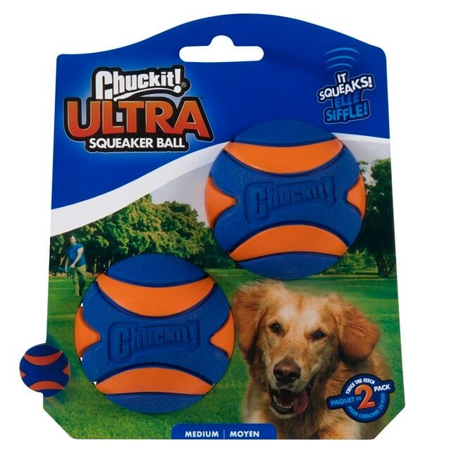 Chuckit! Ultra Squeaker Sesli Köpek Oyun Topu 2'li Paket (Orta Boy)