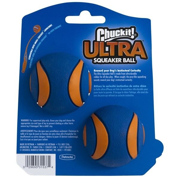 Chuckit! Ultra Squeaker Sesli Köpek Oyun Topu 2'li Paket (KüçükBoy)