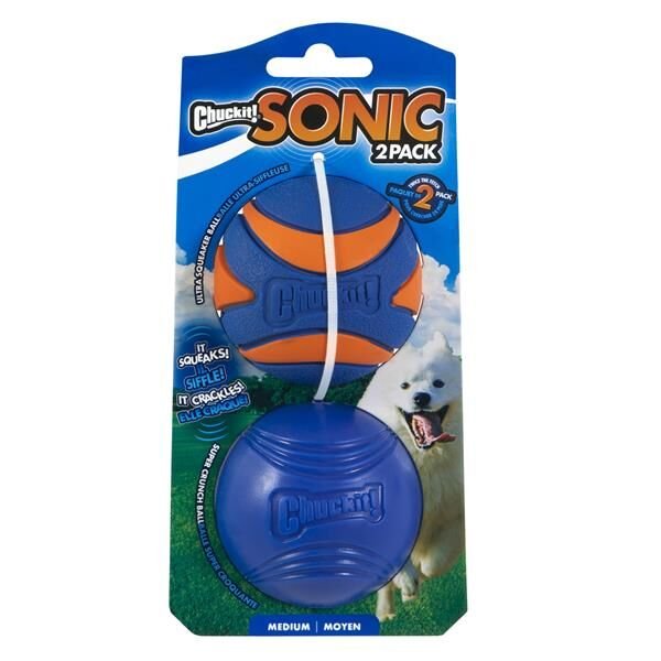 Chuckit! Sonic Sesli Köpek Oyun Topu 2'li Paket (Orta Boy)