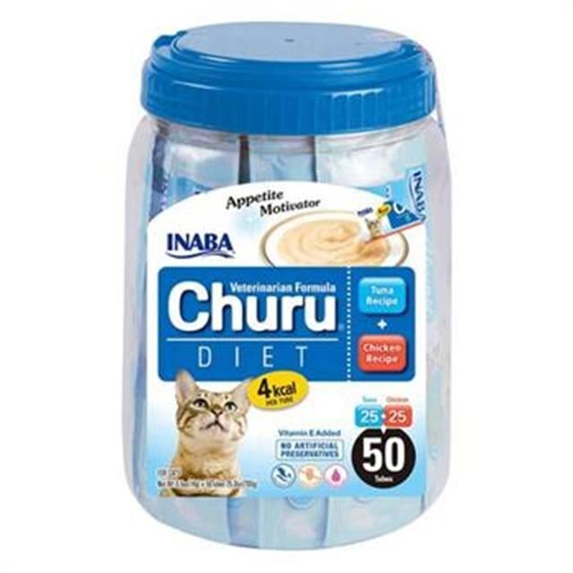 Inaba Ciao Churu Cream Tuna ve Tavuklu Diyet Kedi Ödül Kreması 50 x 14 Gr