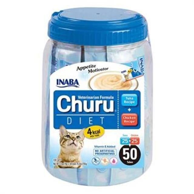 Inaba Ciao Churu Cream Tuna ve Tavuklu Diyet Kedi Ödül Kreması 50 x 14 Gr