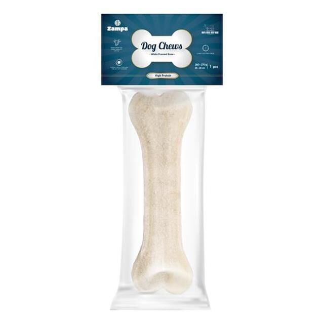 Zampa Beyaz Press Kemik Köpek Ödülü Tekli 260-270g