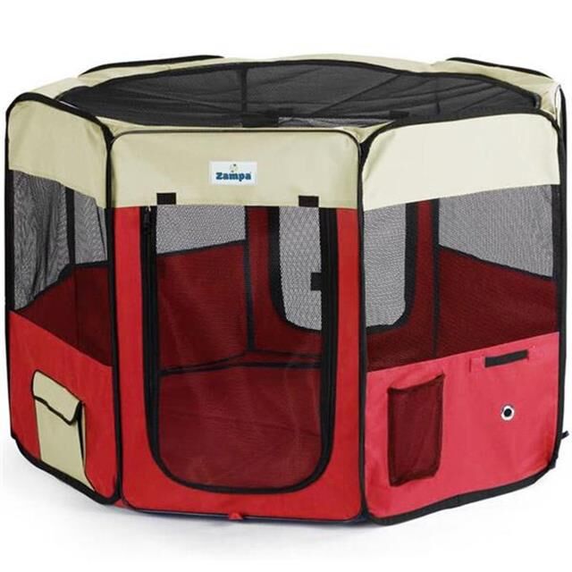 Zampa Pet Park Oyun Alanı Krem-Kırmızı 91X91X54