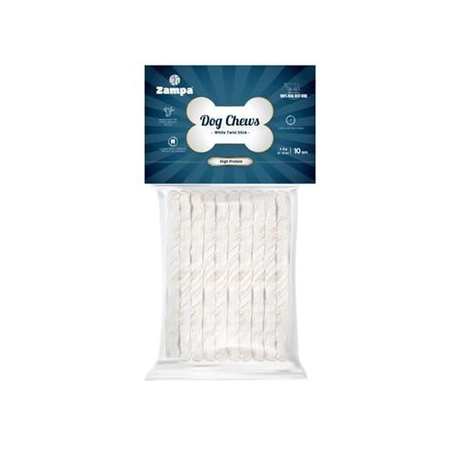 Zampa Beyaz Burgu Çubuk (Sticks) Kemik Köpek Ödülü 10 lu 5g
