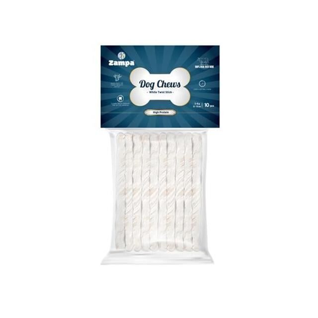 Zampa Beyaz Burgu Çubuk (Sticks) Kemik Köpek Ödülü 10 lu 5g