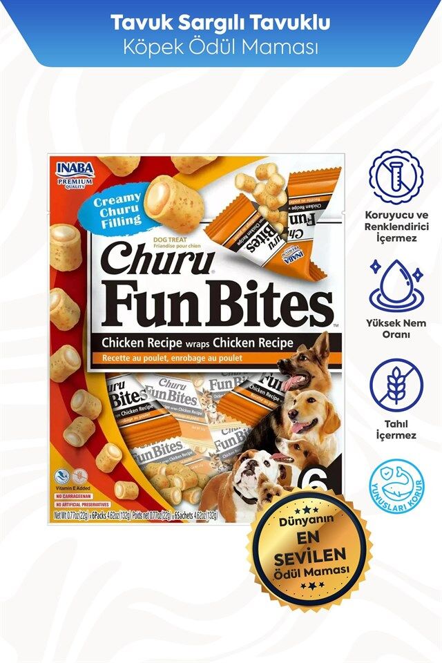 Churu Fun Bites Sticks Tavuk Sargılı Köpek Ödül Maması