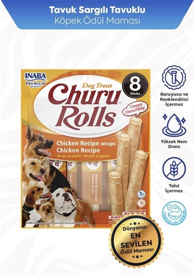 Churu Rolls Sticks Tavuk Sargılı Köpek Ödül Maması