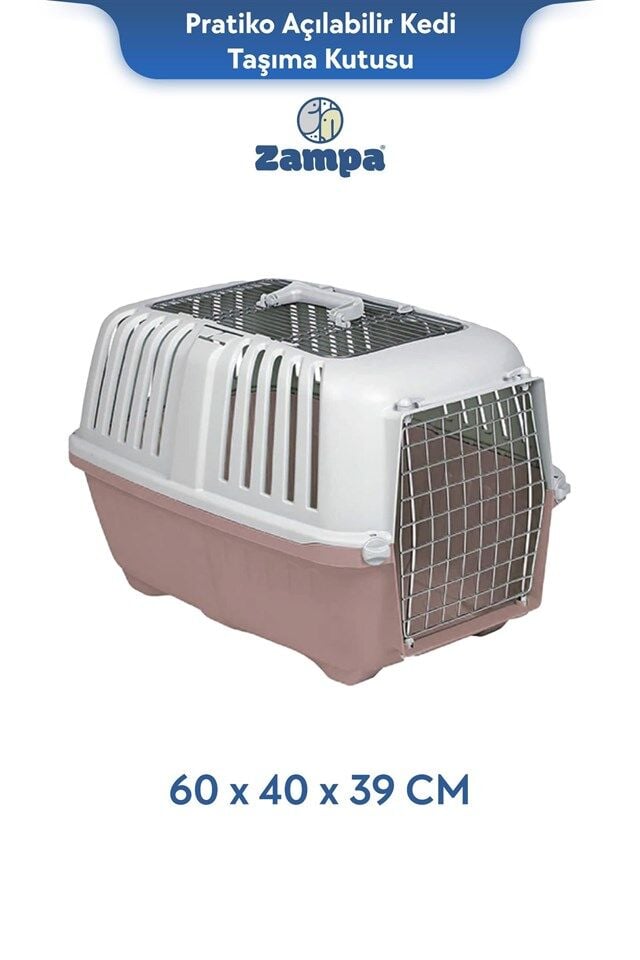 Zampa Plus Pratiko Açılabilir Kedi Taşıma Kutusu 60x40x39cm