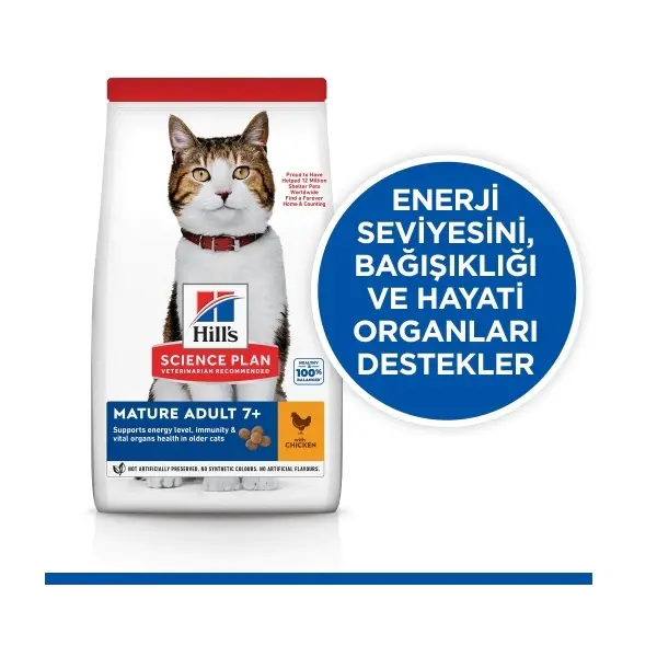 Hill's SCIENCE PLAN 7+ Tavuklu Yaşlı Kedi Maması 3kg