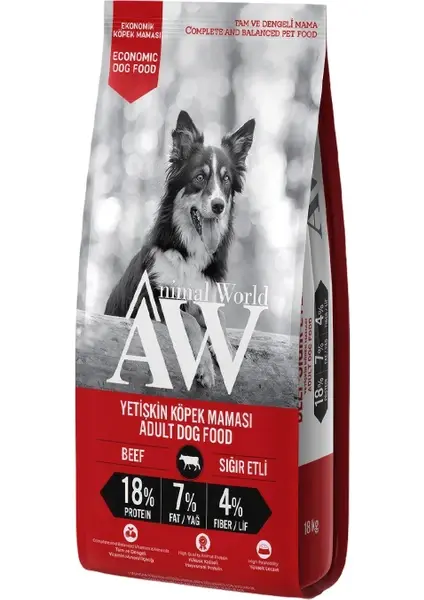 Animal World Eco Biftekli Yetişkin Köpek Maması 18 kg