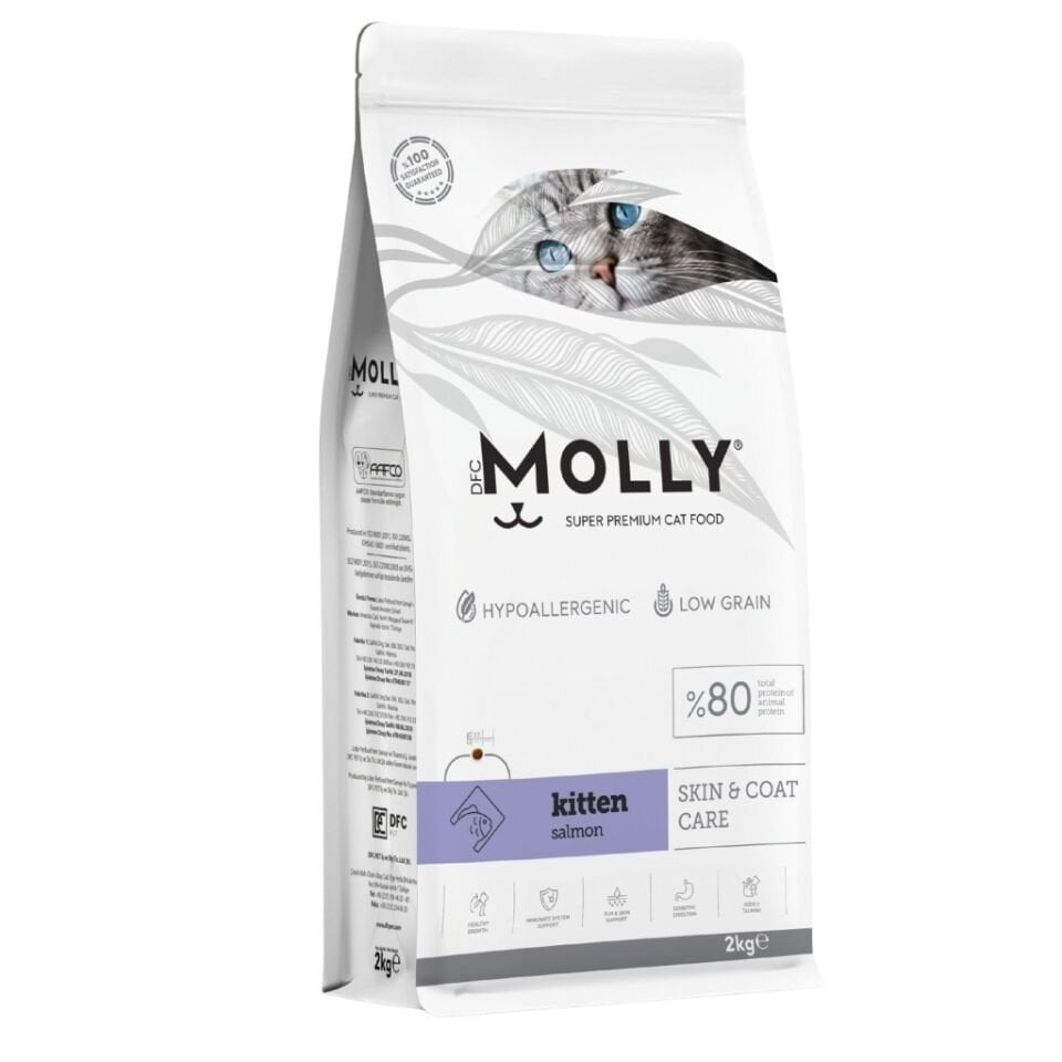 Molly Hipoalerjenik Somonlu Düşük Tahıllı Yavru Kedi Maması 2kg